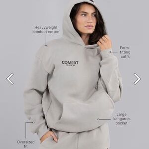 COMFRT Coordinate soft Weighted Hoodie in Stone XS KJHU12